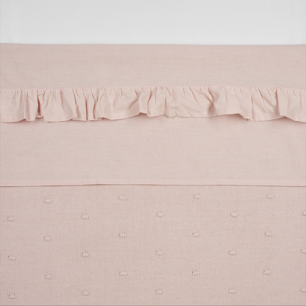 Laken Ruffle met naam - soft pink 100x150 cm - Meyco