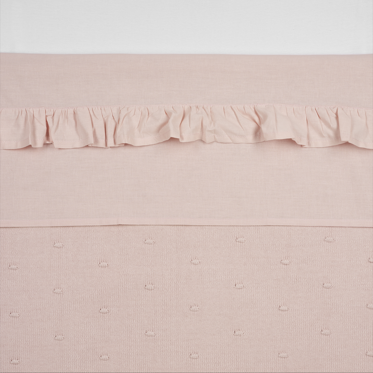 Laken Ruffle met naam - soft pink 100x150 cm - Meyco
