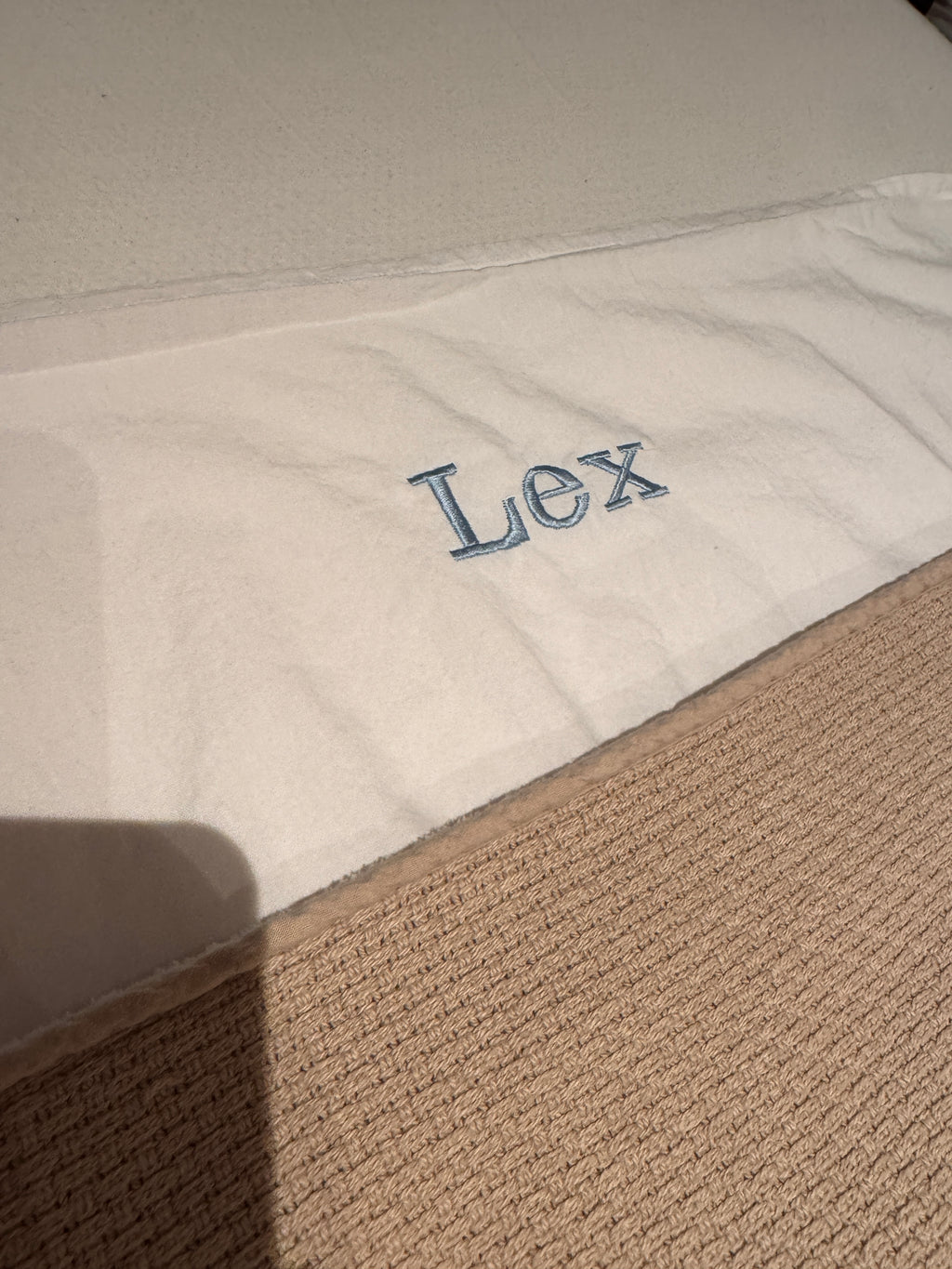 Laken met naam - uni White  100x150 - Meyco