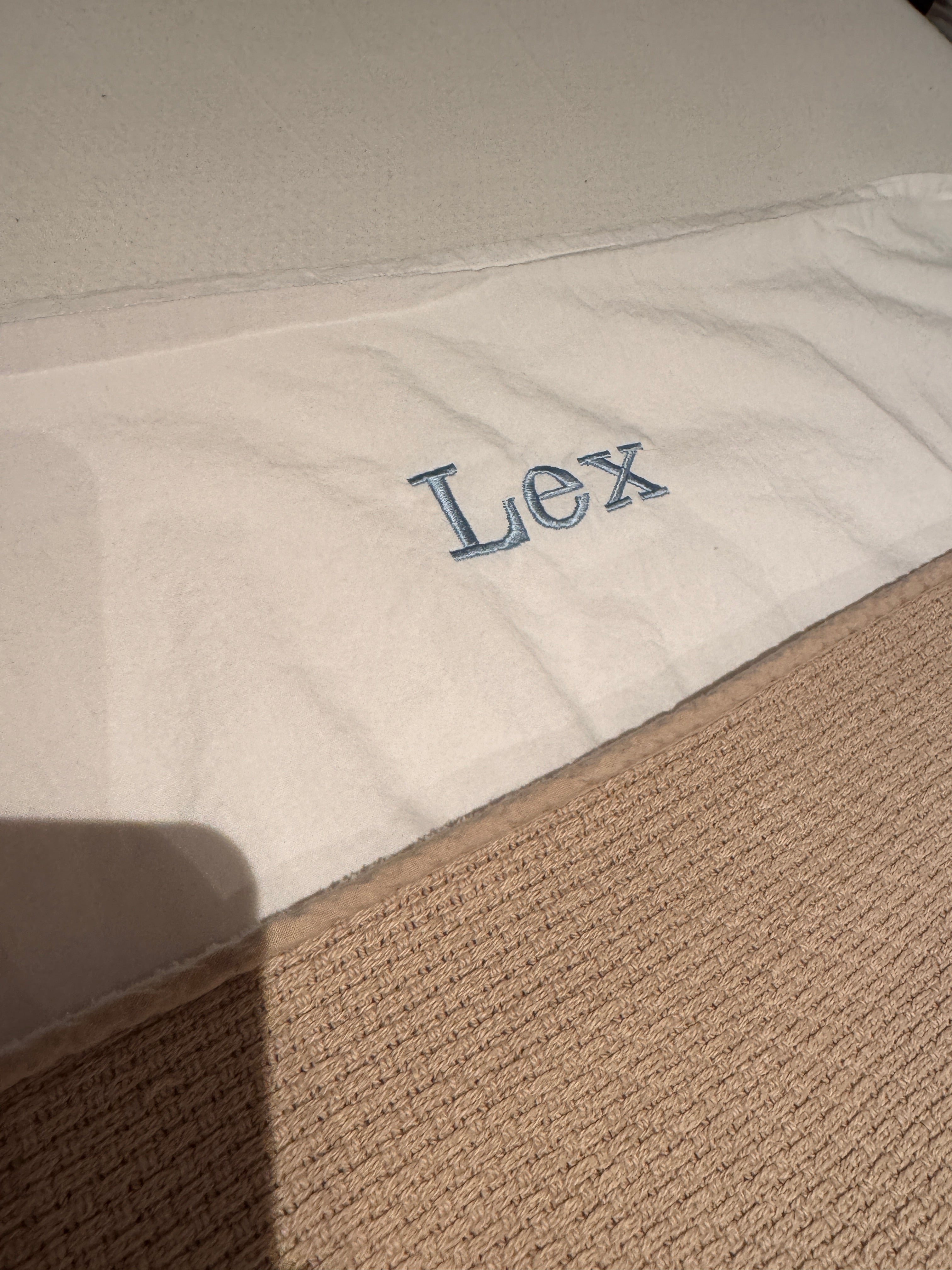 Laken met naam - uni White  100x150 - Meyco