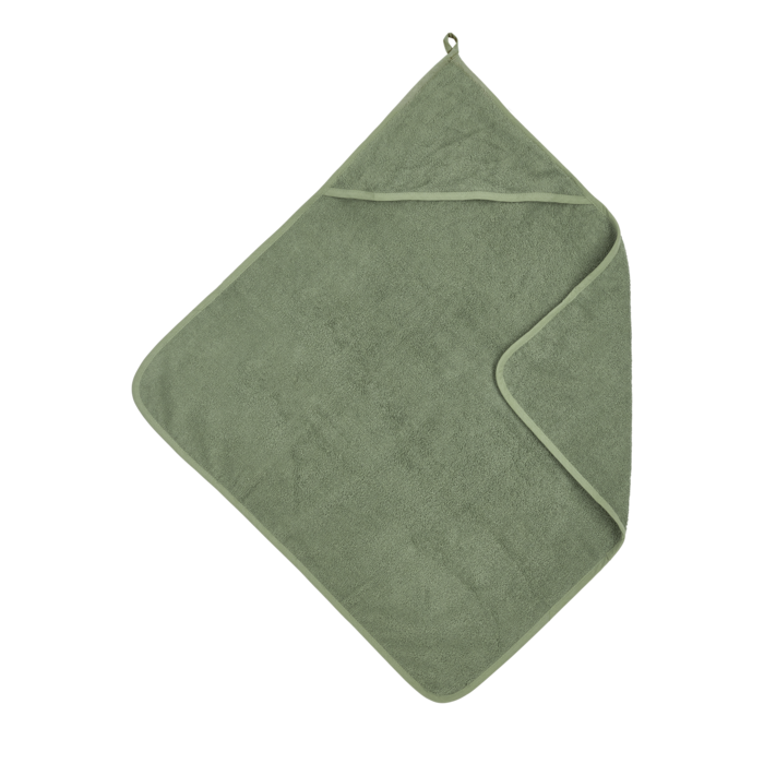 Badcape met naam badstof Forest green 75x75cm - Meyco