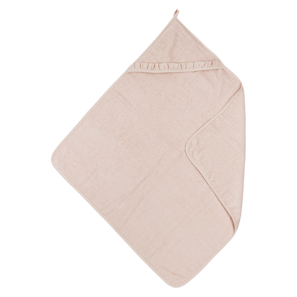 Badcape met naam badstof Ruffle soft pink 80x80cm - Meyco