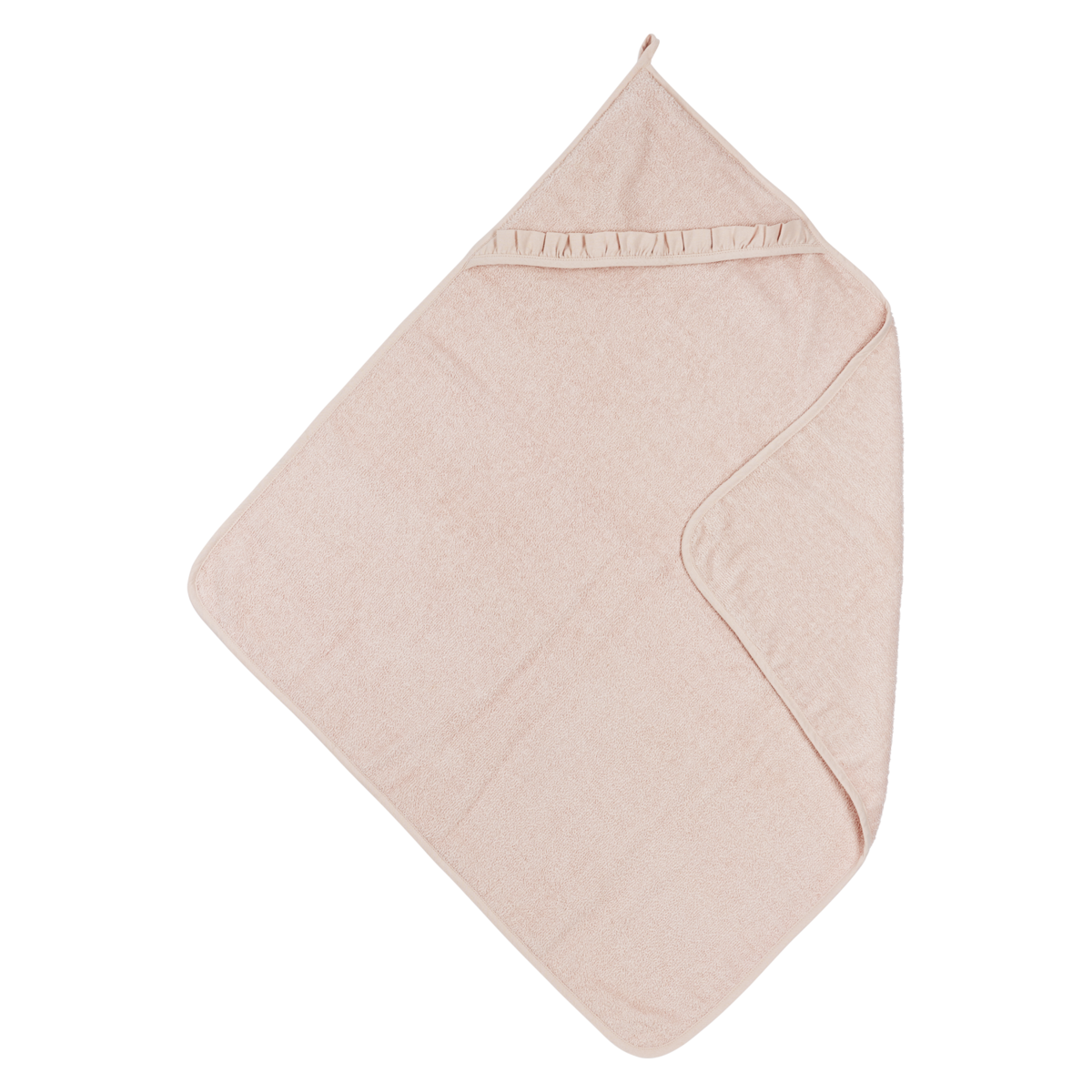 Badcape met naam badstof Ruffle soft pink 80x80cm - Meyco