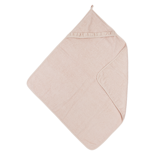 Badcape met naam badstof Ruffle soft pink 80x80cm - Meyco