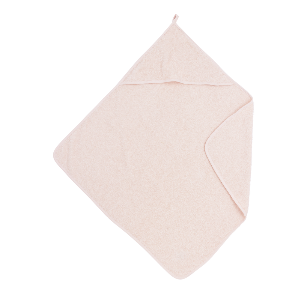 Badcape met naam badstof soft pink 75x75cm - Meyco