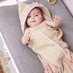 Badcape met naam badstof Ruffle Sand 80x80cm - Meyco