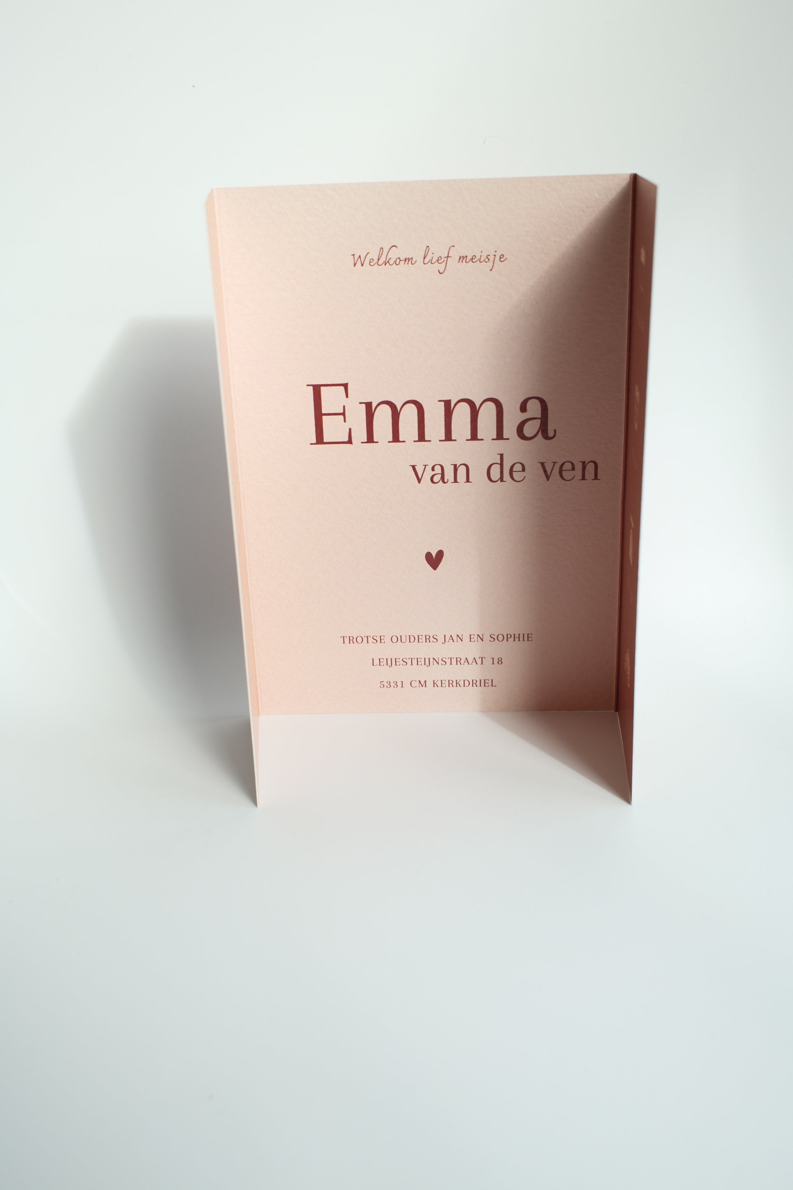Luikvouw geboortekaartje meisje Emma | Luxe en persoonlijk ontwerp