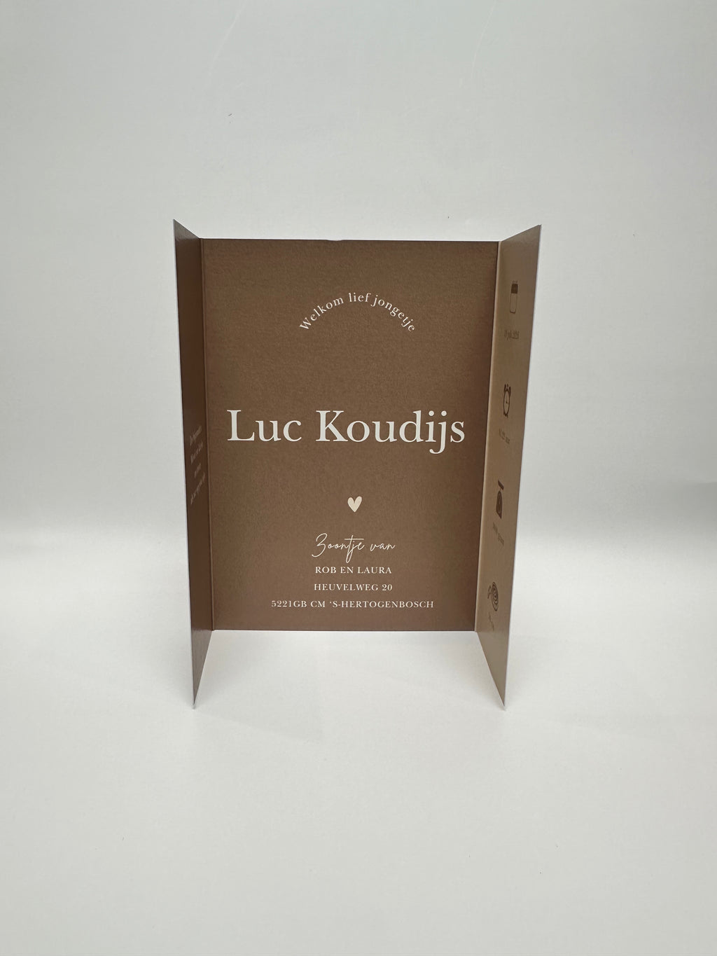 Luikvouw geboortekaartje Luc | meisje & jongen | Luxe en persoonlijk ontwerp