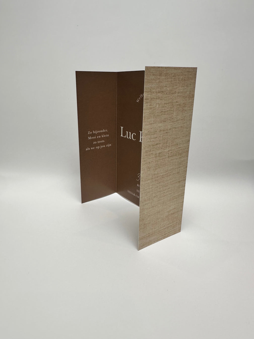 Luikvouw geboortekaartje Luc | meisje & jongen | Luxe en persoonlijk ontwerp