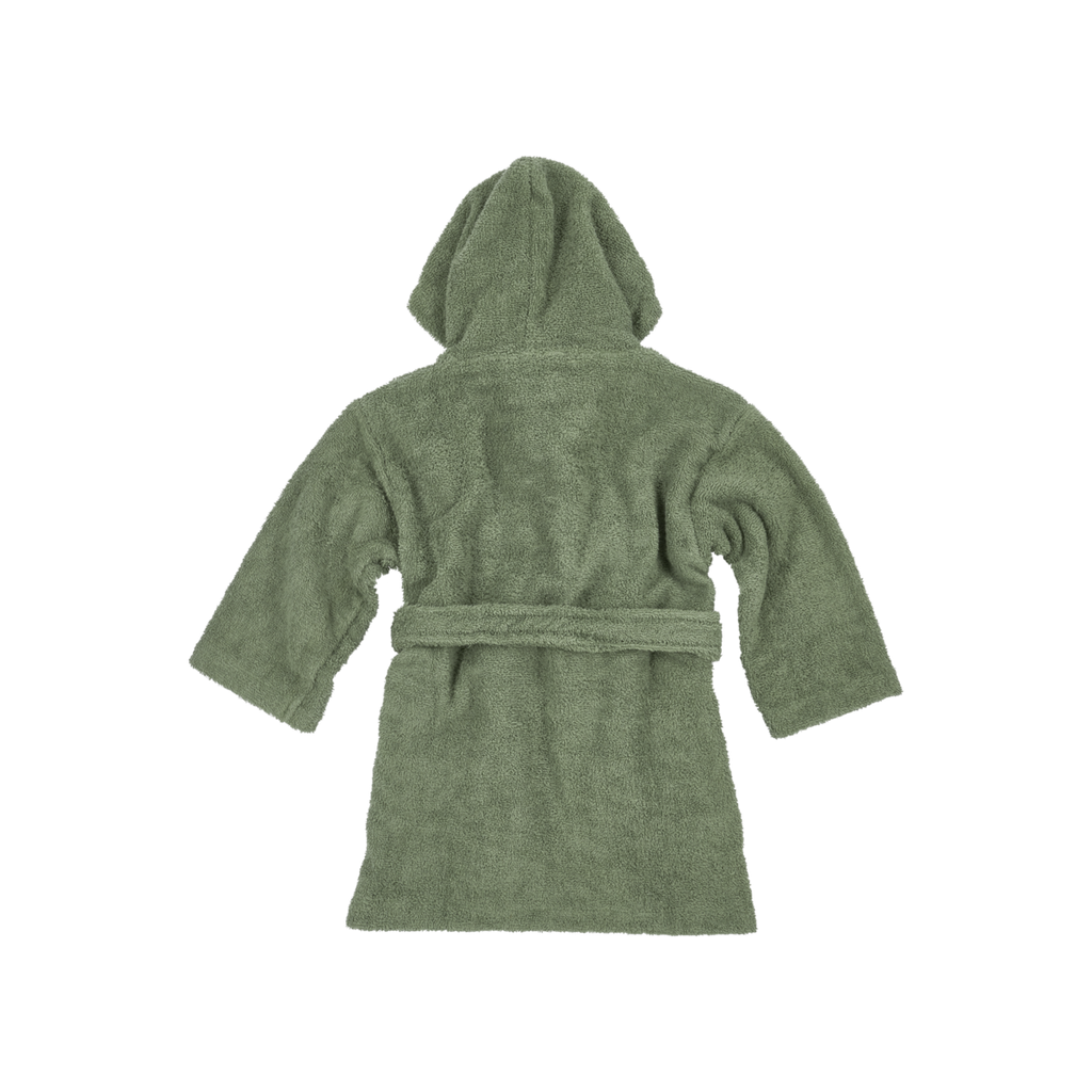 Badjasje badstof met naam - Forest green / groen - 86/92 - Meyco