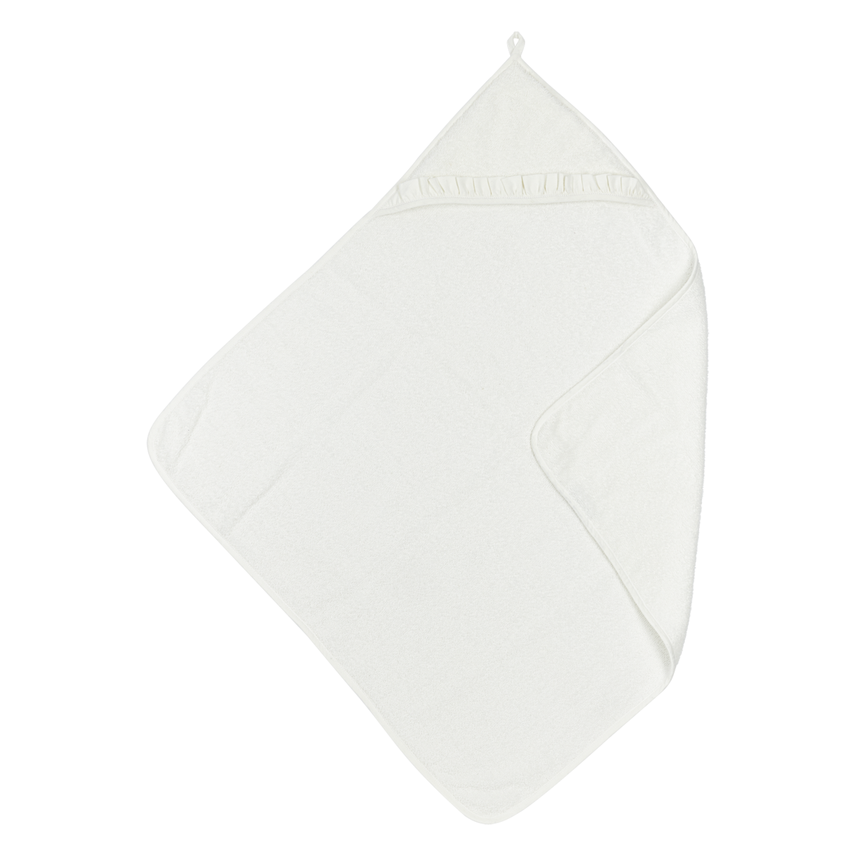 Badcape met naam badstof Ruffle off white 80x80cm - Meyco