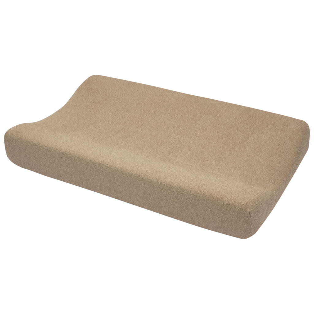 Aankleedkussenhoes met naam badstof Taupe - Meyco