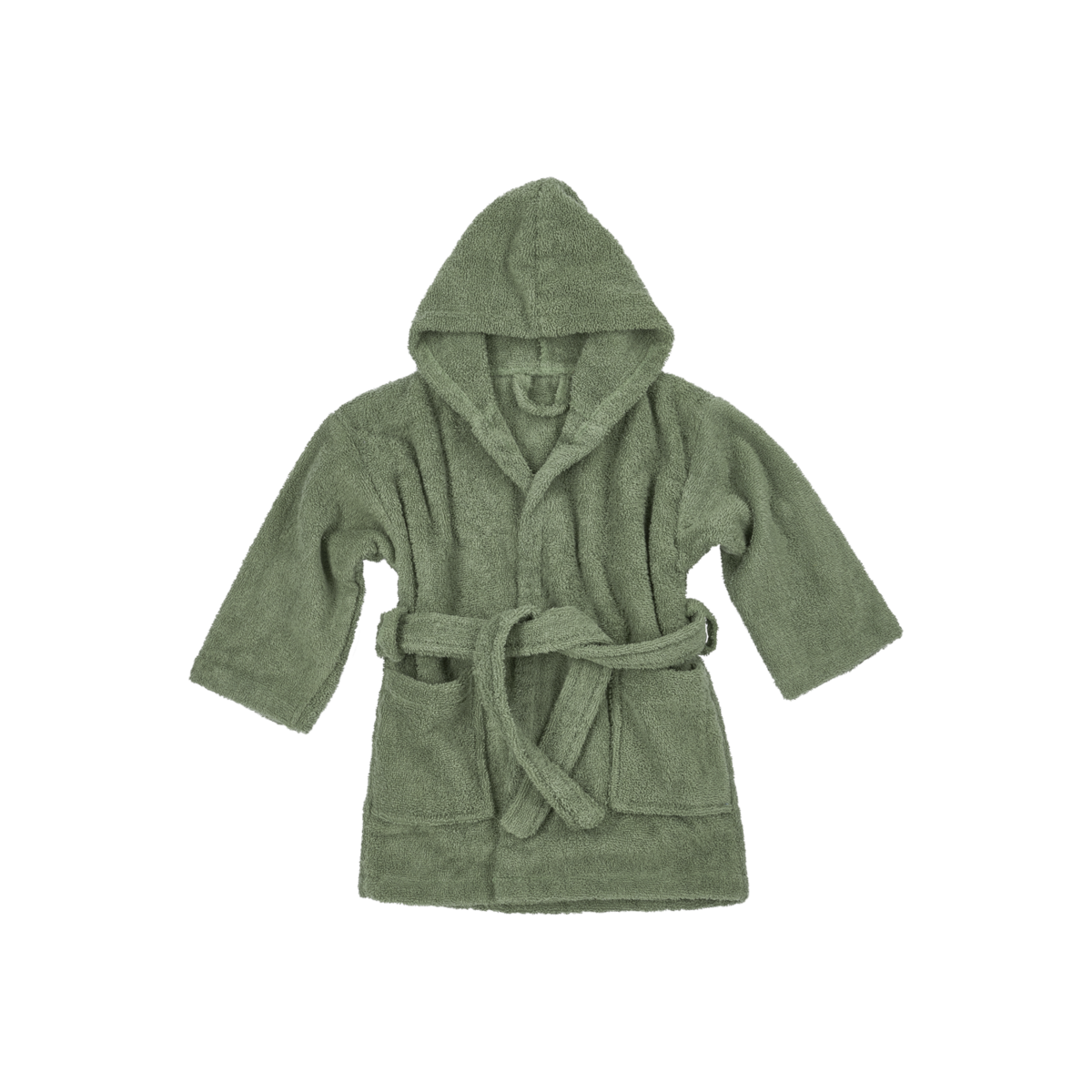 Badjasje badstof met naam - Forest green / groen - 86/92 - Meyco