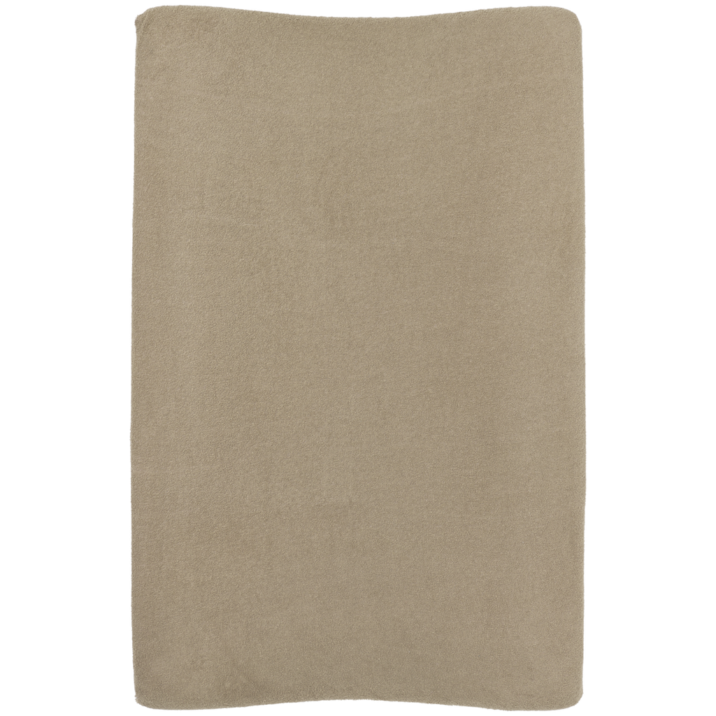 Aankleedkussenhoes met naam badstof Taupe - Meyco