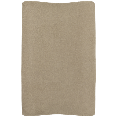 Aankleedkussenhoes met naam badstof Taupe - Meyco